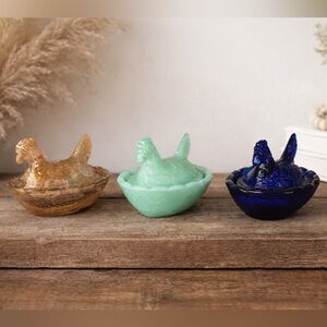 *SET Hen On Nest Salt Cellar Import Collection